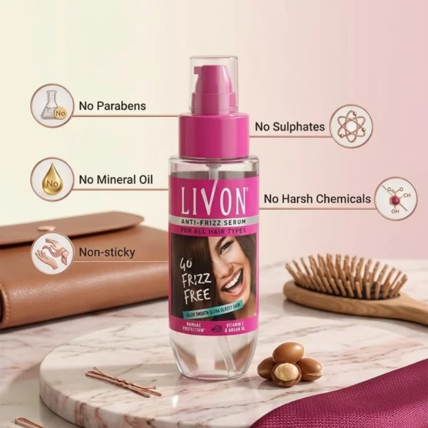 LIVON ANTI FRIZZ SERUM FOR ALL HAIR TYPES 100ML